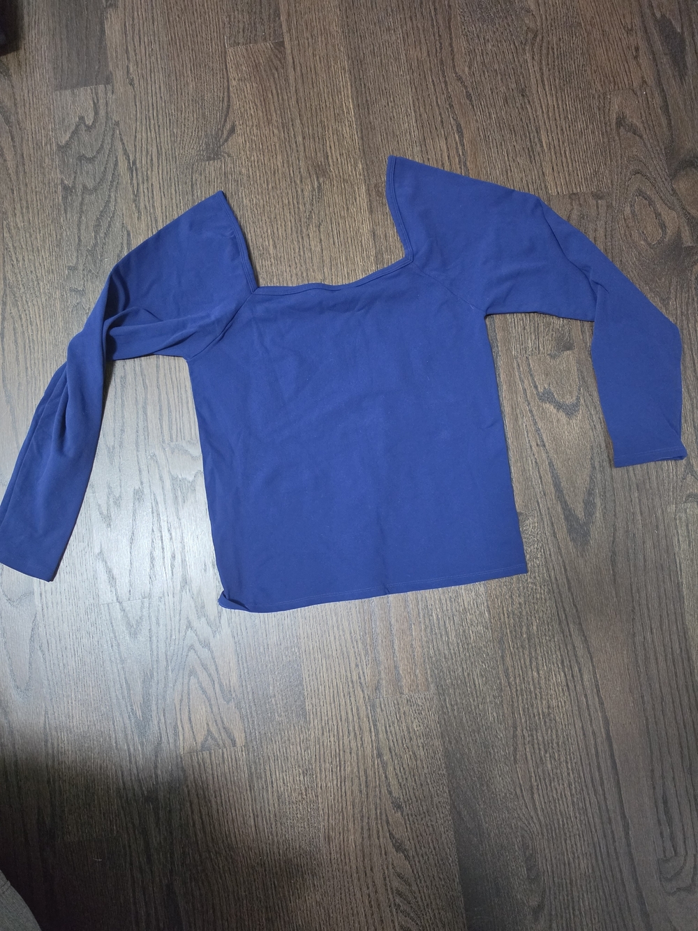Fabletics Royal Blue Square Neck Long Sleeve Top